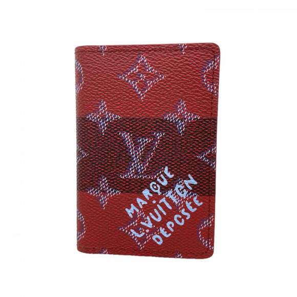 Louis Vuitton Monogram Heritage Card Case M26536 Red Stripe Men's